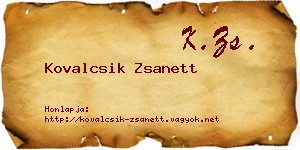 Kovalcsik Zsanett névjegykártya